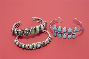 Navajo armbanden (zilver en turquoise) door American School